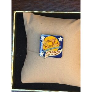 Vintage Johnny Rockets Atlanta July 19 1996 Enamel Lapel Pin Collectible Logo